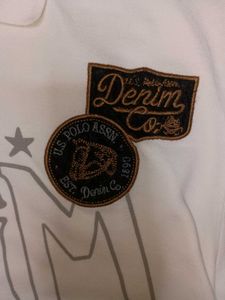USPA Denim Co. White Polo Shirt