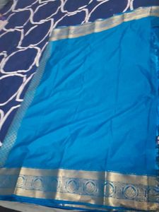 Aqua Blue Silk Saree