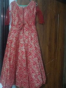 Red and Gold Girls&#39; Dress
