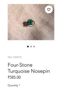 Green Clover Nose Ring
