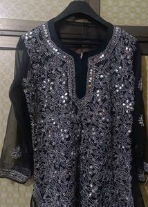 Black Embroidered Kurta