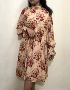 New Fresh Floral Print Mini Dress