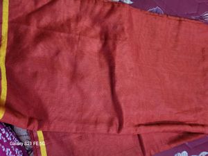 Plain Red Saree