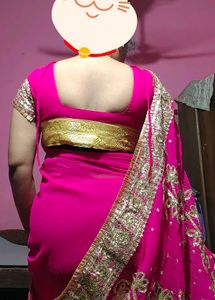 Pink Embroidered Saree