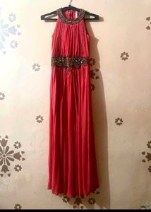 Red Partywear Gown