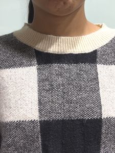 Checked Knit Sweater