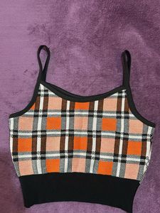 Plaid Crop Tank Top
