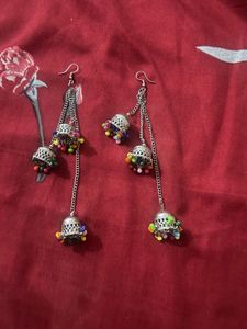 7 sets of jhumkas, ₹50 each, All buy get 1 free.