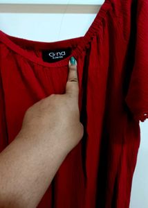 Red Off-Shoulder Dress