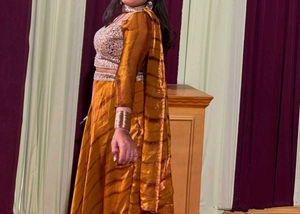 Elegant Gold Lehenga Choli Set