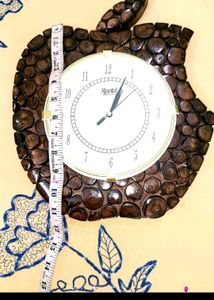 Apple Shaped Wooden Wall Clock