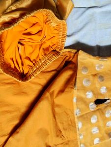 XL Kurta Pant dupatta Set In Golden Mustard Colour