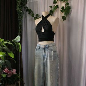 Zara Criss Cross Halter Top