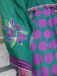 Green &amp; Purple Saree