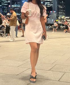 Pink Puff Sleeve Dress