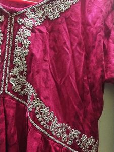 Elegant Maroon Velvet Kurta