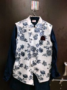 Floral Print Asymmetrical Waistcoat