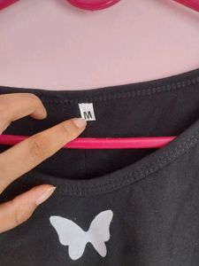 Black Butterfly Crop Top