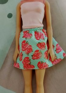 Barbie Pink Top &amp; Floral Skirt