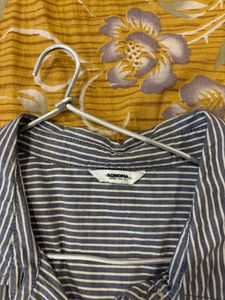Oversized Striped Button-Down Shirt