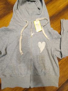Cozy Grey Heart Hoodie