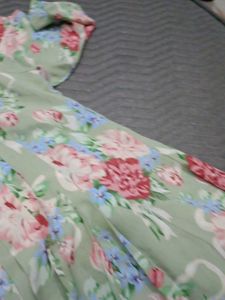 Flower Print Emroied Color Dress