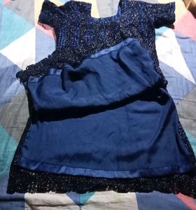 Blue Embellished Kurta . Looks Like Party Wear