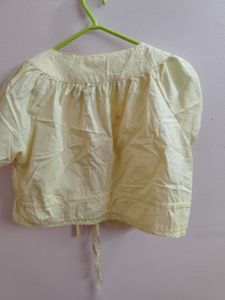 yellow strap crop top