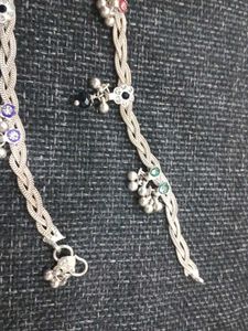 Silver Anklets with Charms