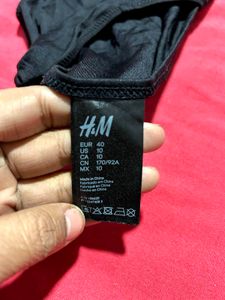 H&amp;M Black Ruffle Bodysuit