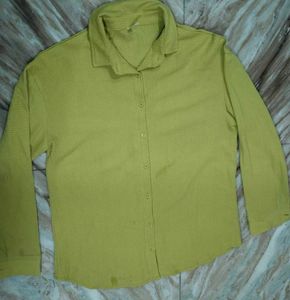 Olive Green Button-Down Shirt