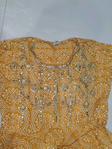 Bandhani Mirror Work Kurti