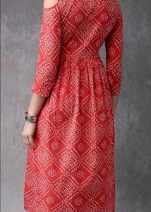 Anouk Red Bandhani A-line Kurti