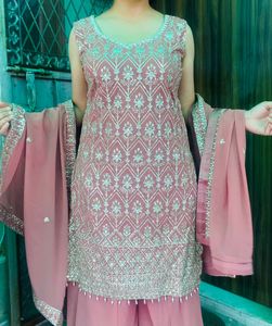 Heavy Embroidery Party Wear Sharara Set