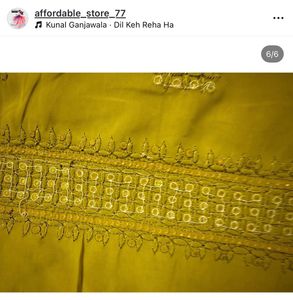 Lime Yellow Saree -Cutdana Handwork embroidered