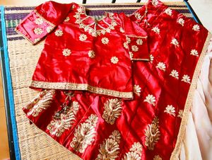 Red Embroidered Lehenga Choli Set || size:xl