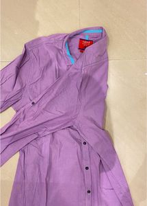 Purple Long Sleeve Button-Down Shirt