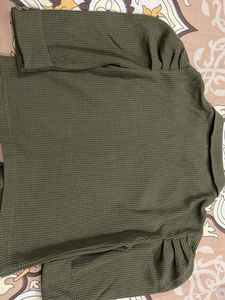 Olive Green Button-Down Top