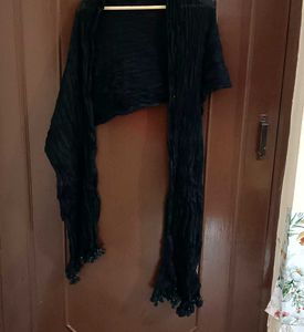 Black Ruffled Dupatta