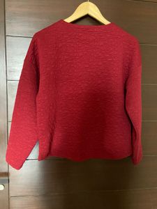 ONLY maroon Textured  sweatshirt (xs)