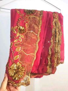 Tissue Embroidered Saree
