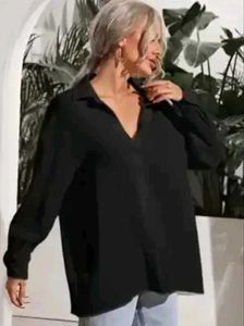 Black Button-Down Top