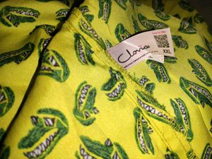 Clovia Women&#39;s Satin Crocodile Print Button Down
