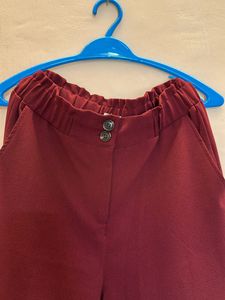 Maroon Loose Fit Pants