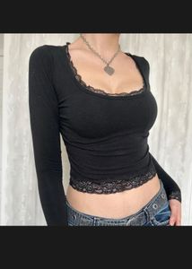 newme -asia black net top