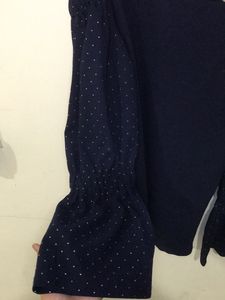 Beautiful Navy Blue Off Shoulder Top