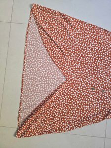 Brown Floral Wrap Dress