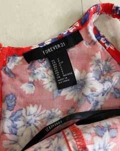 FOREVER 21 Coral Printed A-Line Dress