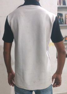 Stylish Black &amp; White Polo T-Shirt