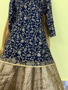 Elegant Blue &amp; Gold Kurta Set